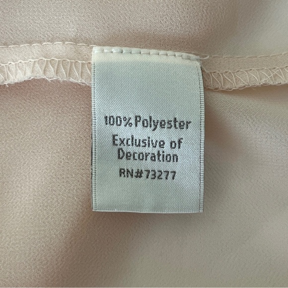 LC Lauren Conrad Sheer Blush Dressy Blouse Size Medium - Picture 7 of 13